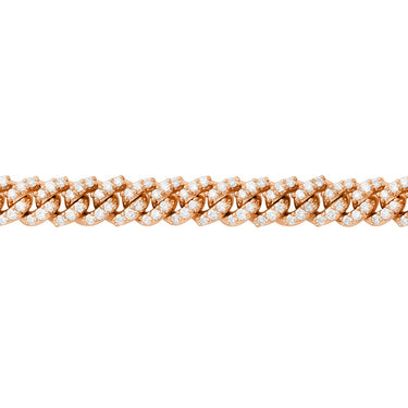 Diamond Cuban Bracelet in 14k Rose Gold 3.30 Ctw